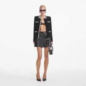 Women Black Sequin Knit Cardigan | Self Portrait Knitwear