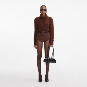 Women Brown Fluffy Knit Jumper | Self Portrait Co-Ords