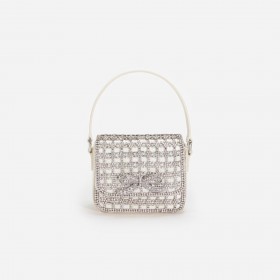 Women Champagne Crystal Micro Bag Cream | Self Portrait Handbags