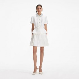 Women Cream Taffeta Diamante Mini Dress | Self Portrait Dresses