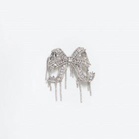 Women Crystal Embellished Bow Brooch | Self Portrait Jewellery