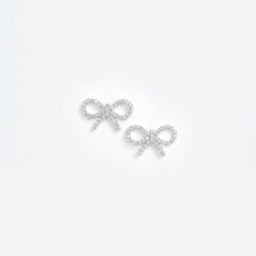 Women Mini Bow Crystal Earrings | Self Portrait Jewellery