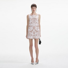 Women White Guipure Lace Mini Dress | Self Portrait Dresses