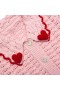  Cardigan infantil rosa texturizado com detalhes em coração | Autorretrato