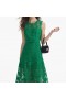 Vestido midi sem mangas de renda verde feminino | Vestidos Self Portrait