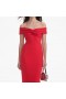  Vestido midi vermelho ombro a ombro feminino | Vestidos para autorretrato