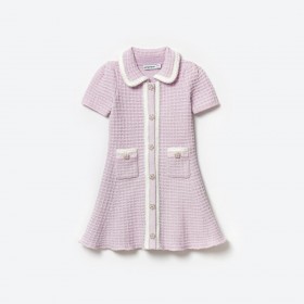 Vestido curto infantil de malha lilás | Autorretrato