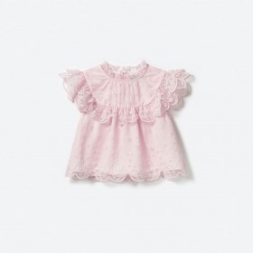  Blusa infantil de malha com laço rosa | Autorretrato