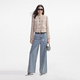  Jaqueta feminina estilo bouclé pastel | Self Portrait Outerwear