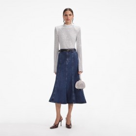  Top feminino de rede com strass prateado | Tops para autorretrato