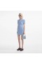 Mini abito da donna in maglia con bottoni gioiello blu | Abiti Self Portrait