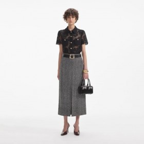  Top in pizzo nero da donna | Top Self Portrait