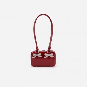  Borsa a tracolla da donna in pelle bordeaux | Self Portrait Handbags