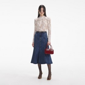  Top da donna in pizzo con strass bianchi | Self Portrait Tops