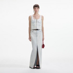 レディース ラインストーン デニム カーゴトップ | Self Portrait Denim