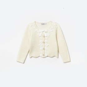  Barnekremfarget strikket cardigan | Selvportrett