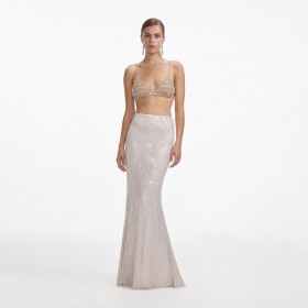  Silverfärgad Chainmail-bralette för kvinnor | Självporträttstoppar