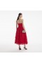  Vestido midi bandeau rojo de encaje para mujer | Vestidos autorretrato