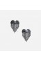  Pendientes de corazón de cristal ahumado para mujer, color gris | Joyas de autorretrato