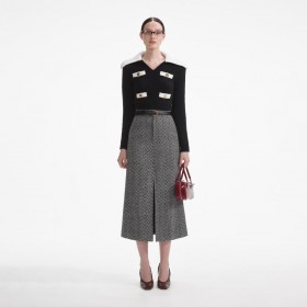  Suéter negro de cachemira para mujer | Self Portrait Knitwear