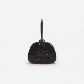  Bolso mini de piel negra con asa superior para mujer | Self Portrait Handbags