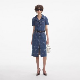  Top vaquero con lazo para mujer | Self Portrait Denim