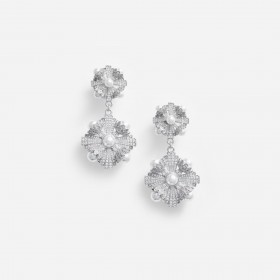  Pendientes de plata con incrustaciones escalonadas para mujer | Joyas de autorretrato