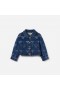 Kinder denim strik print jas | Zelfportret