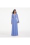  Dames blauwe chiffon maxi-jurk | Zelfportretjurken