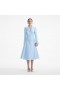  Dames Blauwe Taffeta Midi-jurk op Maat Blauw | Zelfportret Jurken