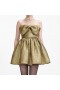  Dames gouden metallic jacquard mini-jurk | Zelfportretjurken