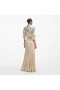  Vrouwen gouden metallic strik maxi-jurk | Zelfportretjurken