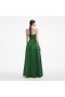 Groene satijnen bandeau maxi-jurk voor dames | Zelfportretjurken