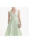  Dames Mint Jacquard Midi-jurk | Zelfportretjurken