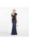  Marineblauwe metallic bouclé maxi-jurk voor dames | Zelfportretjurken