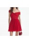  Rode off-shoulder chiffon mini-jurk voor dames | Zelfportretjurken