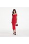  Rode off-shoulder midi-jurk voor dames | Zelfportretjurken