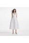  Vrouwen Witte Taffeta Diamante Midi-jurk Wit | Zelfportretjurken