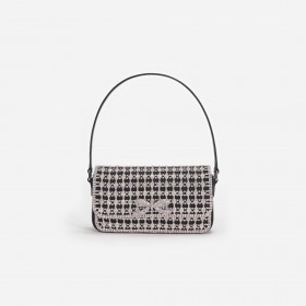  Vrouwen Zwarte Kristallen Baguette Tas Zwart | Zelfportret Handtassen