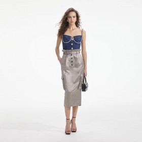  Dames Diamante Denim Top | Self Portrait Denim