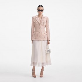 Vrouwen pailletten bouclé chiffon midi-jurk | Zelfportretjurken