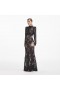  Robe longue noire en dentelle et strass pour femme | Robes Self Portrait