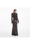  Robe longue noire en dentelle et strass pour femme | Robes Self Portrait