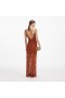  Robe longue en dentelle marron pour femme | Robes Self Portrait