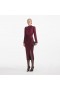  Robe mi-longue en satin bordeaux pour femme | Self Portrait Dresses