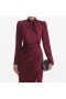  Robe mi-longue en satin bordeaux pour femme | Self Portrait Dresses