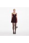  Mini-robe en velours bordeaux pour femme | Self Portrait Dresses