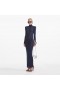  Robe longue en maille viscose bleu marine pour femme | Self Portrait Knitwear