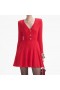 Robe courte en maille pointelle rouge pour femme | Robes Self Portrait