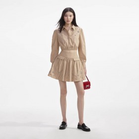  Haut beige en coton orné pour femme | Ensembles Self Portrait